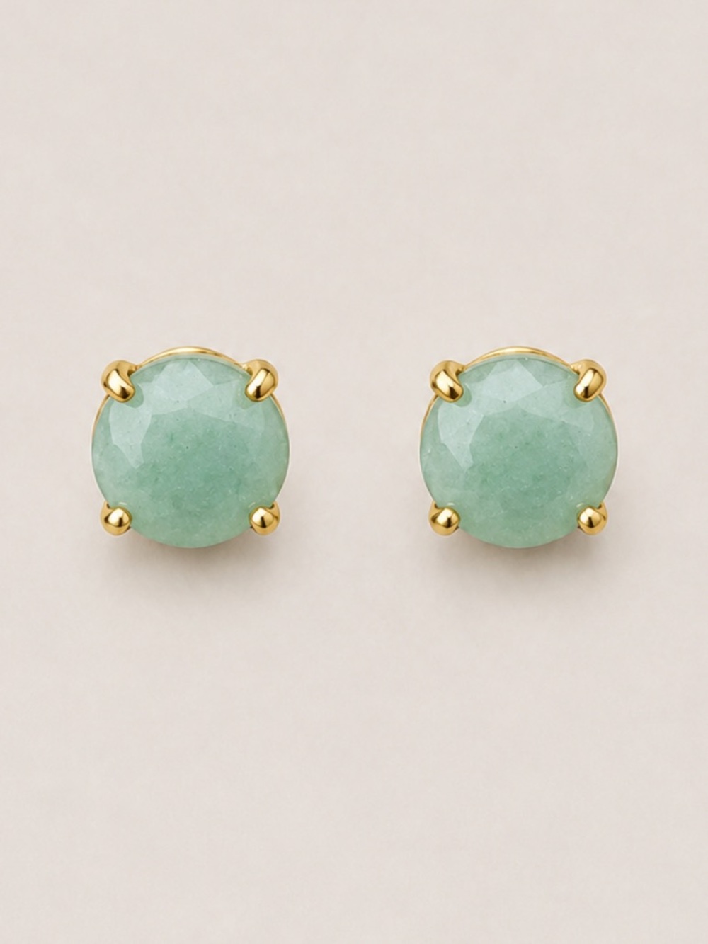 New! Green Aventurine Natural Stone Post Earrings NWOT